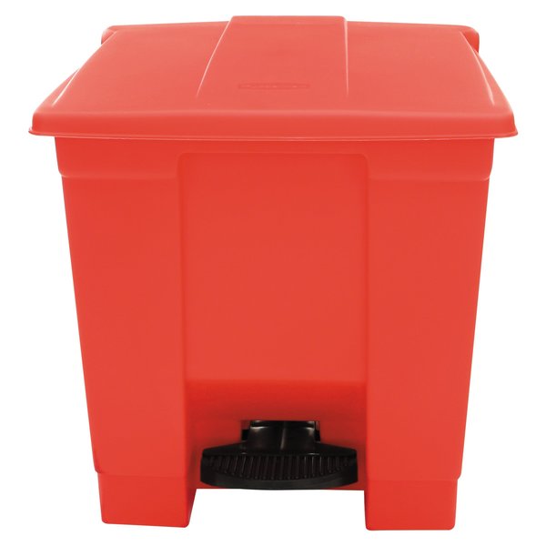 Rubbermaid Commercial 8 gal Square Trash Can, Red, Top Door, Plastic FG614300RED